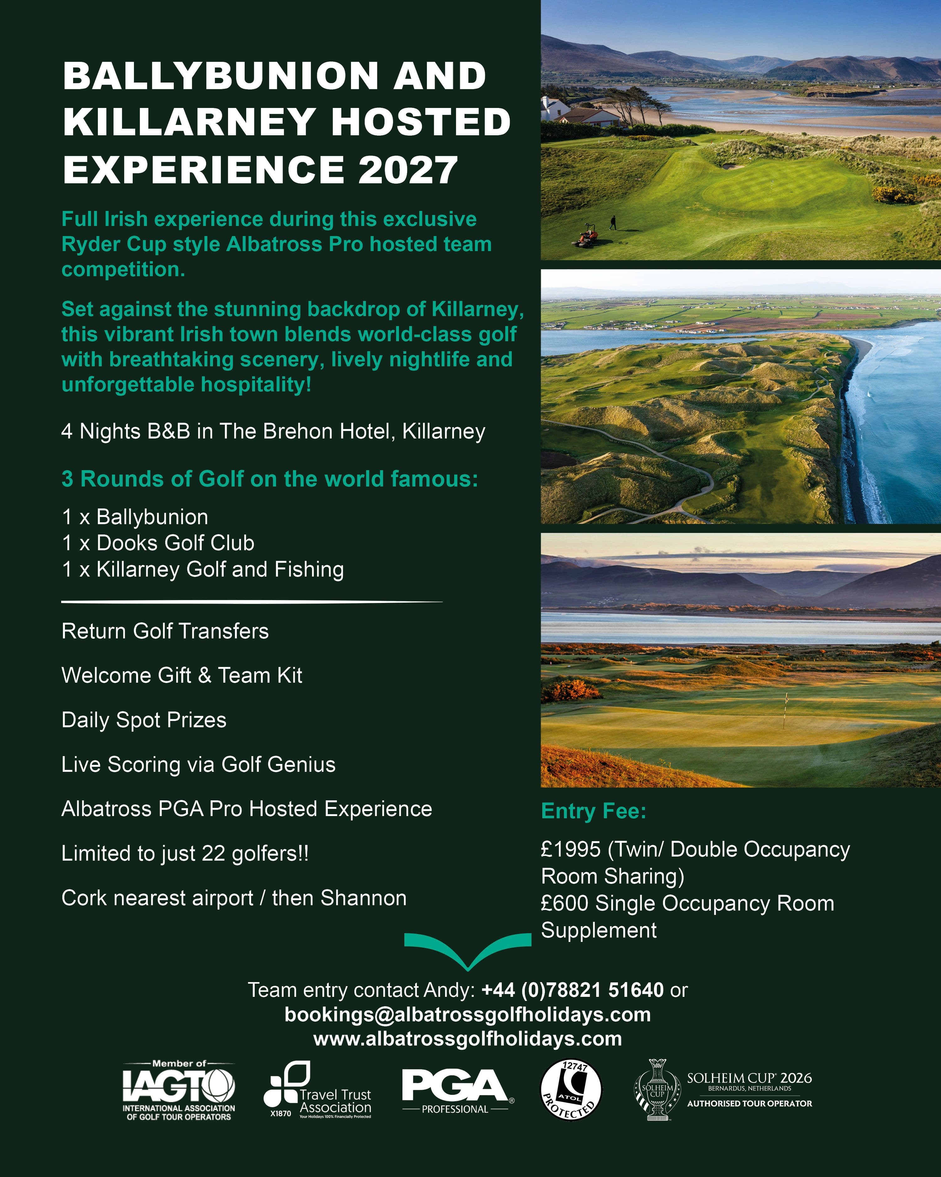 Poster titled “Ballybunion & Killarney Poster 2”, likely promoting travel or tourism for the Irish towns of Ballybunion and Killarney.