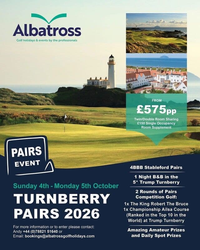 A poster for the Turnberry Pairs event
